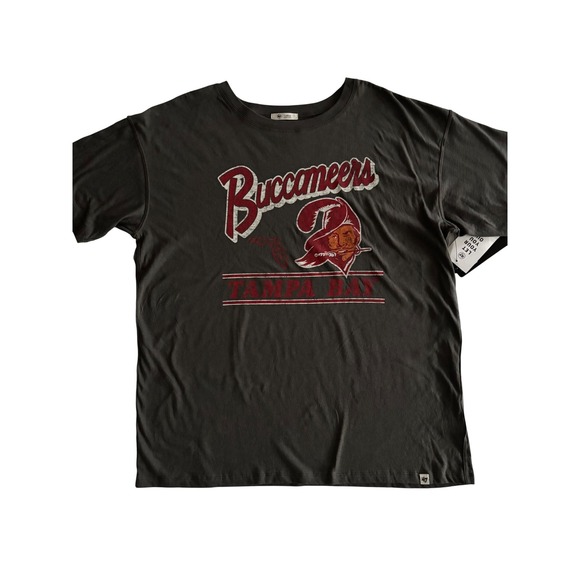 47 NFL Tampa Bay Buccaneers Womens Gray T Shirt Large Distressed Graphic Tee - Picture 3 of 6